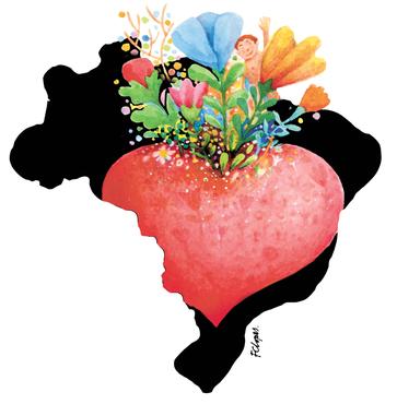 Brasil coração flores