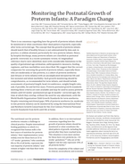 Monitoring the Postnatal Growth of Preterm Infants: A Paradigm Change